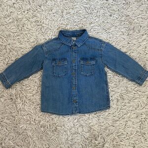 H&M Toddler Blue Denim Button-Up Shirt